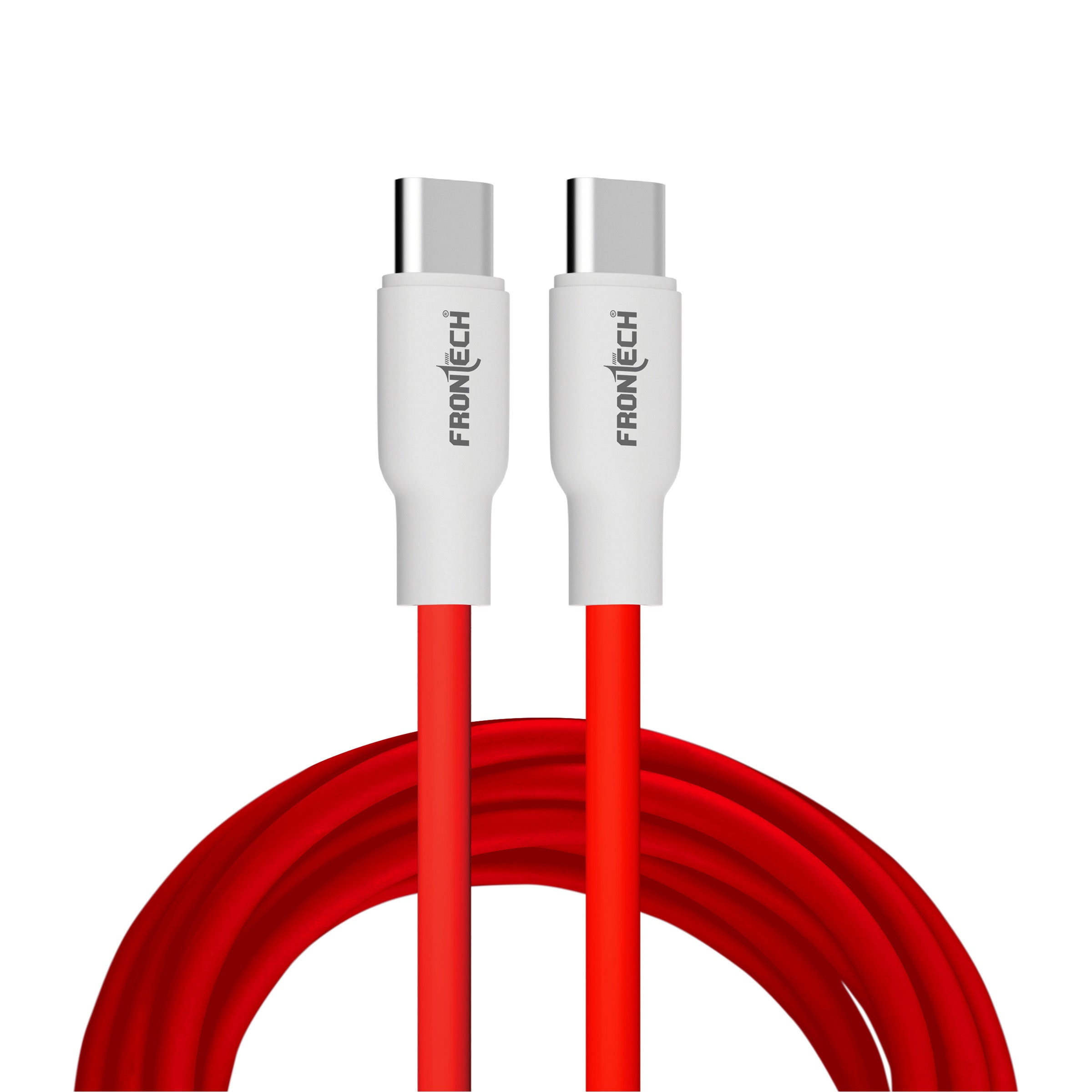 FRONTECH 65W Type-C to Type-C Super-Fast Charging | USB Data Cable 1.0M | Durable & Bend Resistant | 480Mbps | High-Speed Data Sync, Compatible with All Type-C Devices (FT-1045) FRONTECH 65W Type-C to Type-C Super-Fast Charging | USB Data Cable 1.0M | Durable & Bend Resistant | 480Mbps | High-Speed Data Sync, Compatible with All Type-C Devices (FT-1045)